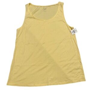 NWT J Jill Easy A-Line Tank Yellow Pima Blend Sleeveless Basic Layering Size M